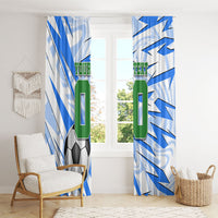 Personalized Uzbekistan Soccer Window Curtain White Wolves Football Halftone Pattern