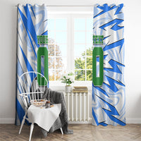 Personalized Uzbekistan Soccer Window Curtain White Wolves Football Halftone Pattern