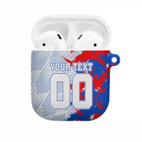 Personalized England Football AirPods Case Fierce Lion Mascot Abstract Brush Stroke