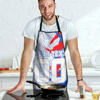 Personalized England Football Apron Fierce Lion Mascot Abstract Brush Stroke