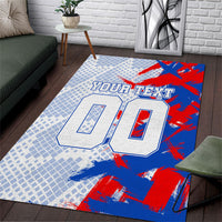 Personalized England Football Area Rug Fierce Lion Mascot Abstract Brush Stroke