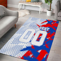 Personalized England Football Area Rug Fierce Lion Mascot Abstract Brush Stroke