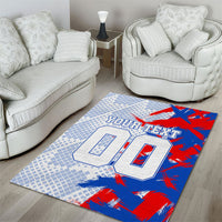 Personalized England Football Area Rug Fierce Lion Mascot Abstract Brush Stroke