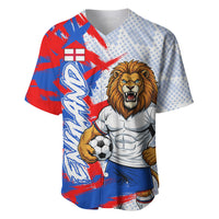 Personalized England Football Baseball Jersey Fierce Lion Mascot Abstract Brush Stroke