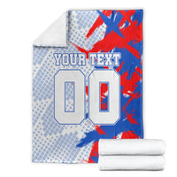 Personalized England Football Blanket Fierce Lion Mascot Abstract Brush Stroke