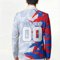 Personalized England Football Blazer Fierce Lion Mascot Abstract Brush Stroke