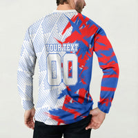Personalized England Football Button Sweatshirt Fierce Lion Mascot Abstract Brush Stroke