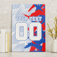 Personalized England Football Canvas Wall Art Fierce Lion Mascot Abstract Brush Stroke