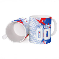 Personalized England Football Ceramic Mug Fierce Lion Mascot Abstract Brush Stroke