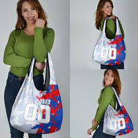 Personalized England Football Grocery Bag Fierce Lion Mascot Abstract Brush Stroke