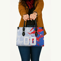 Personalized England Football Leather Bag Fierce Lion Mascot Abstract Brush Stroke