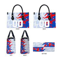 Personalized England Football Leather Bag Fierce Lion Mascot Abstract Brush Stroke