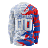 Personalized England Football Long Sleeve Shirt Fierce Lion Mascot Abstract Brush Stroke
