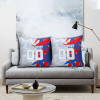 Personalized England Football Pillow Cover Fierce Lion Mascot Abstract Brush Stroke