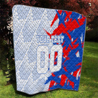 Personalized England Football Quilt Fierce Lion Mascot Abstract Brush Stroke