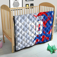 Personalized England Football Quilt Fierce Lion Mascot Abstract Brush Stroke