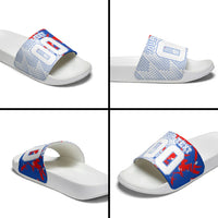 Personalized England Football Slide Sandals Fierce Lion Mascot Abstract Brush Stroke