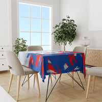 Personalized England Football Tablecloth Fierce Lion Mascot Abstract Brush Stroke
