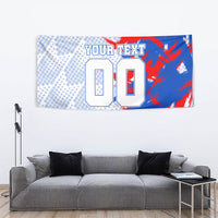 Personalized England Football Tapestry Fierce Lion Mascot Abstract Brush Stroke