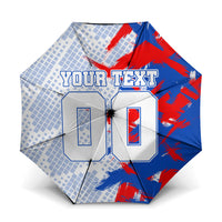 Personalized England Football Umbrella Fierce Lion Mascot Abstract Brush Stroke
