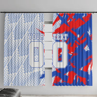 Personalized England Football Window Curtain Fierce Lion Mascot Abstract Brush Stroke