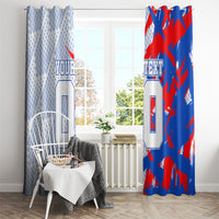 Personalized England Football Window Curtain Fierce Lion Mascot Abstract Brush Stroke