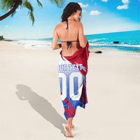 Personalized England Football Sarong Dynamic Lion Athlete Red Blue Flame