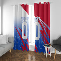 Personalized England Football Window Curtain Dynamic Lion Athlete Red Blue Flame