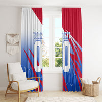 Personalized England Football Window Curtain Dynamic Lion Athlete Red Blue Flame