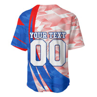 Personalized England Football Baseball Jersey Powerful Lion Kicking Ball Red Blue Chevron Zigzag