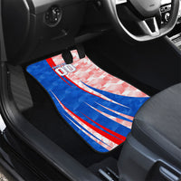 Personalized England Football Car Mats Powerful Lion Kicking Ball Red Blue Chevron Zigzag