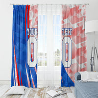 Personalized England Football Window Curtain Powerful Lion Kicking Ball Red Blue Chevron Zigzag