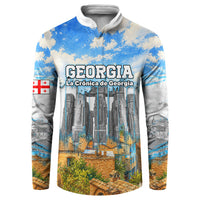 Chronicle of Georgia Button Sweatshirt Georgian Architecture - Church Of The Annunciation