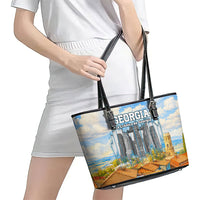 Chronicle of Georgia Leather Tote Bag Georgian Architecture - Church Of The Annunciation