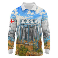 Chronicle of Georgia Long Sleeve Polo Shirt Georgian Architecture - Church Of The Annunciation