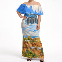 Chronicle of Georgia Off Shoulder Maxi Dress Georgian Architecture - Church Of The Annunciation