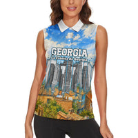 Chronicle of Georgia Women Sleeveless Polo Shirt Georgian Architecture - Church Of The Annunciation