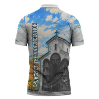 Chronicle of Georgia Zipper Polo Shirt Georgian Architecture - Church Of The Annunciation