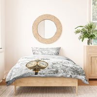 Georgia Tbilisi Clock Tower Bedding Set Kartlis Deda Vintage Sketch Style