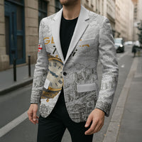 Georgia Tbilisi Clock Tower Blazer Kartlis Deda Vintage Sketch Style
