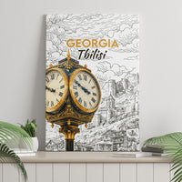 Georgia Tbilisi Clock Tower Canvas Wall Art Kartlis Deda Vintage Sketch Style