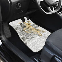 Georgia Tbilisi Clock Tower Car Mats Kartlis Deda Vintage Sketch Style
