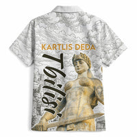 Georgia Tbilisi Clock Tower Hawaiian Shirt Kartlis Deda Vintage Sketch Style