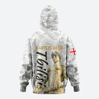 Georgia Tbilisi Clock Tower Hoodie Kartlis Deda Vintage Sketch Style