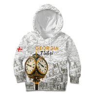 Georgia Tbilisi Clock Tower Kid Hoodie Kartlis Deda Vintage Sketch Style
