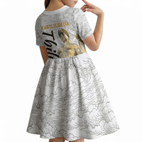 Georgia Tbilisi Clock Tower Kid Short Sleeve Dress Kartlis Deda Vintage Sketch Style