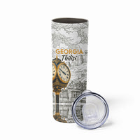Georgia Tbilisi Clock Tower Skinny Tumbler Kartlis Deda Vintage Sketch Style