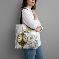 Georgia Tbilisi Clock Tower Tote Bag Kartlis Deda Vintage Sketch Style