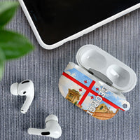 Georgia National Flag AirPods Case Tbilisi Clock Tower Heritage Sky Art