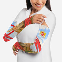 Georgia National Flag Arm Sleeves Tbilisi Clock Tower Heritage Sky Art